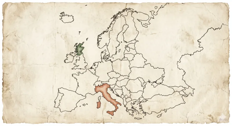 Vintage-style map of Europe, ready to be filled with your next trip